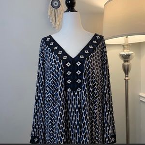 Michael Kors Navy & Black Blouse